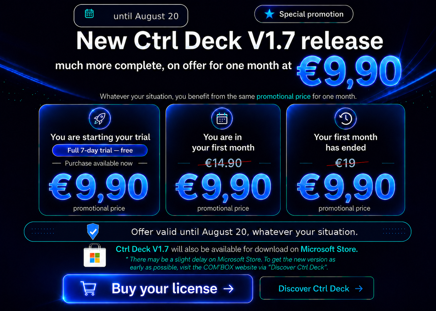 Ctrl Deck V1.7 promotional offer at €9.90