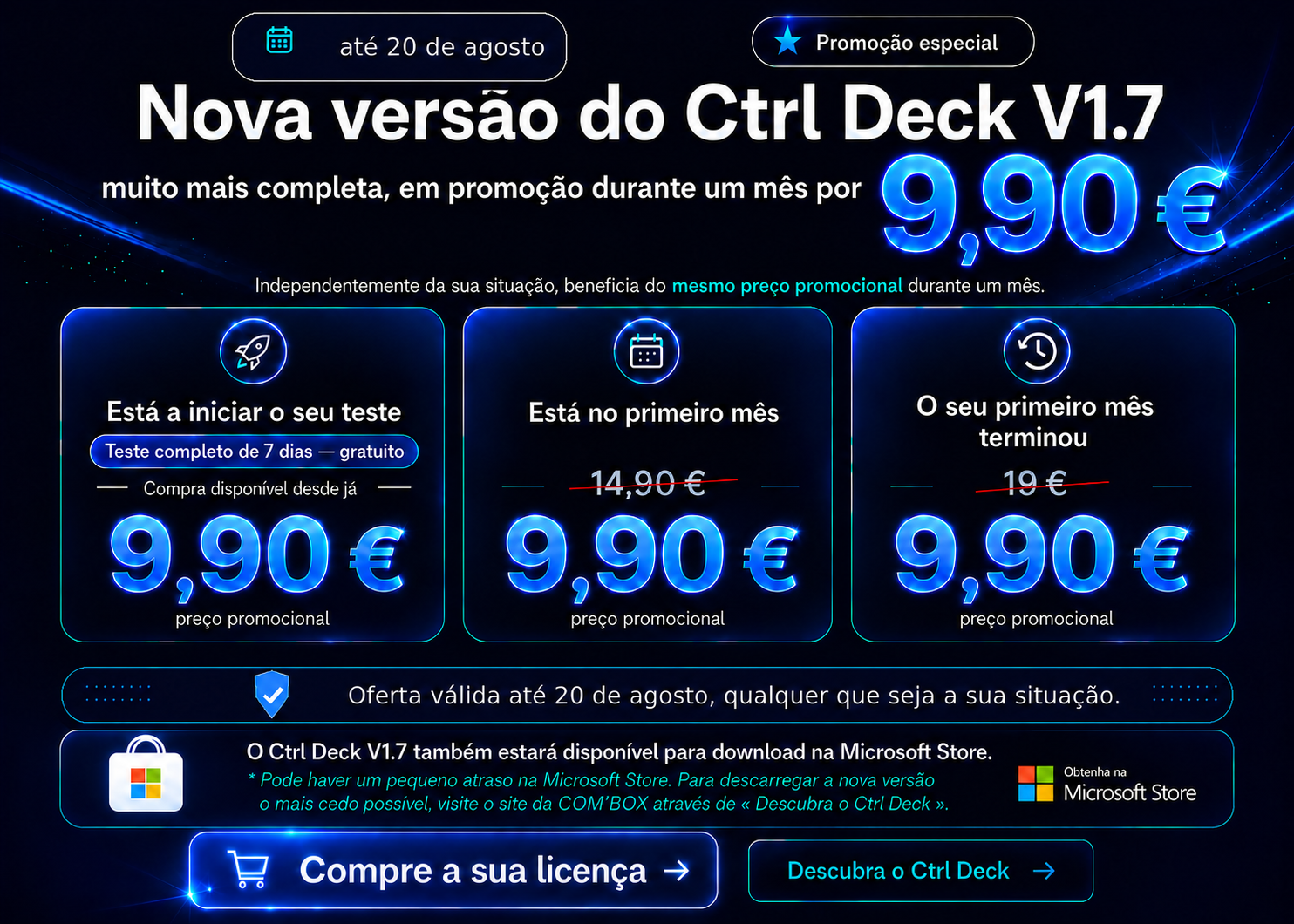 Oferta promocional do Ctrl Deck V1.7 por 9,90 €