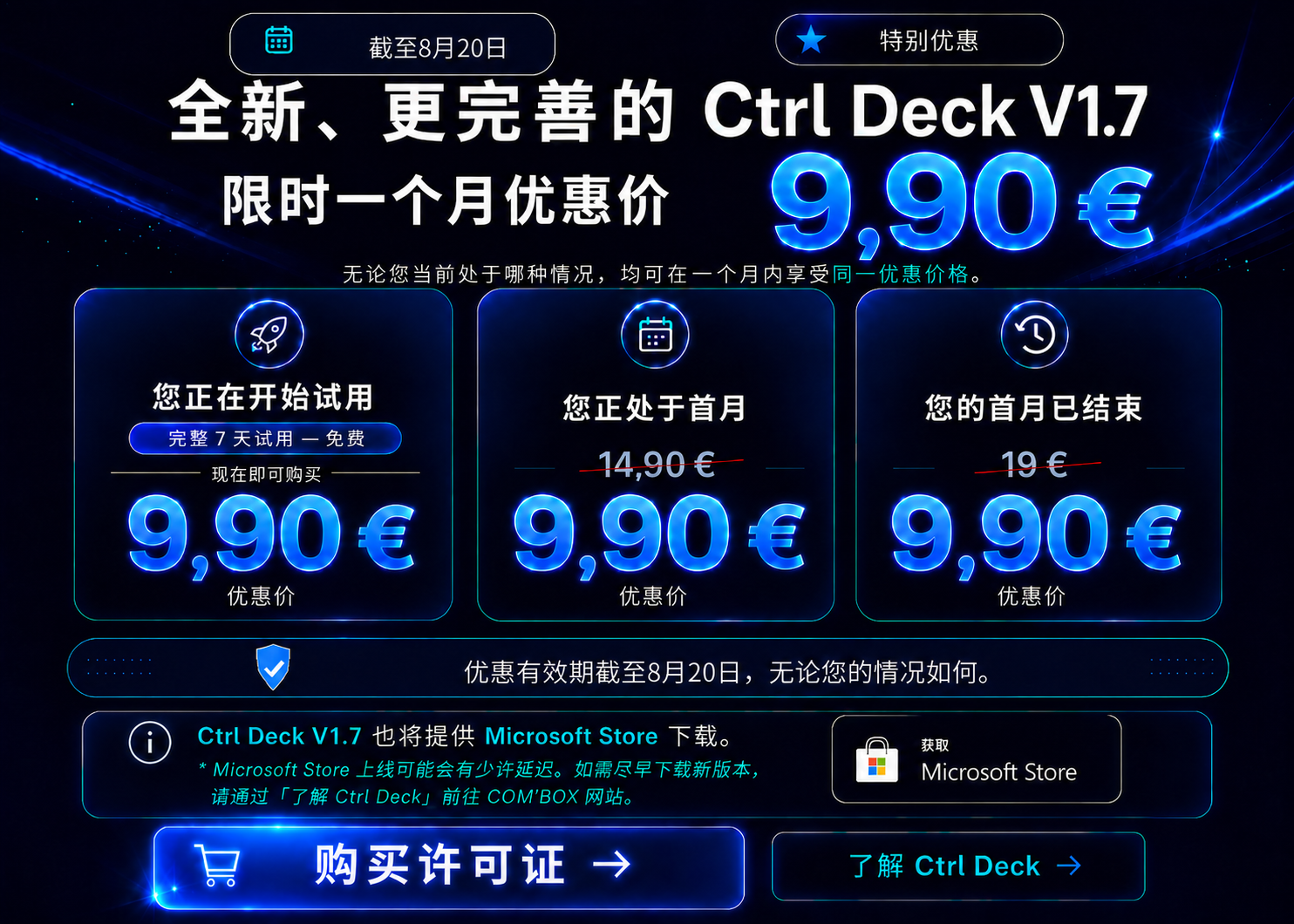 Ctrl Deck V1.7 促销优惠 9.90 欧元